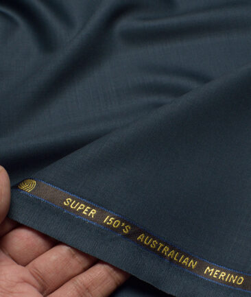 Vercelli Italy Super 150's Solids 70% Merino Wool Suiting Fabric (Dark Greyish Blue)