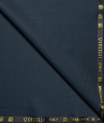 Vercelli Italy Super 150's Solids 70% Merino Wool Suiting Fabric (Dark Greyish Blue)