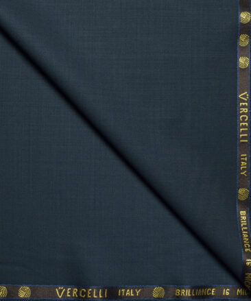 Vercelli Italy Super 150's Solids 70% Merino Wool Suiting Fabric (Dark Greyish Blue)