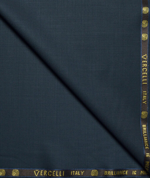 Vercelli Italy Super 150's Solids 70% Merino Wool Suiting Fabric (Dark Greyish Blue)