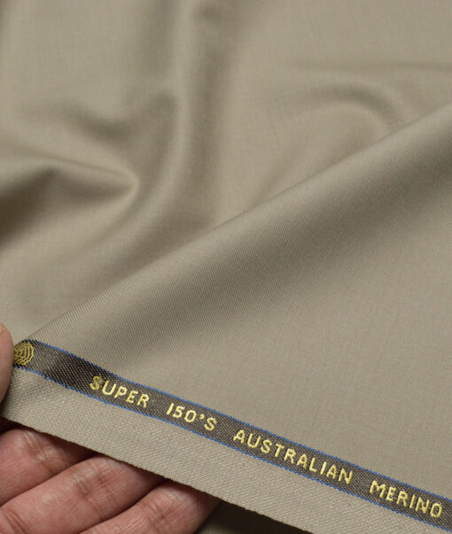 Vercelli Italy Super 150's Solids 70% Merino Wool Suiting Fabric (Vanilla Beige)