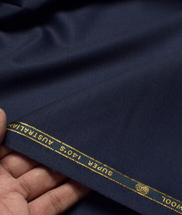 Vercelli Italy Super 140's Solids 100% Merino Wool Suiting Fabric (Dark Royal Blue)