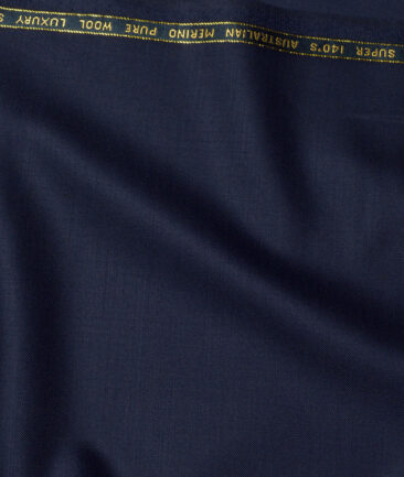 Vercelli Italy Super 140's Solids 100% Merino Wool Suiting Fabric (Dark Royal Blue)