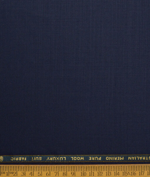 Vercelli Italy Super 140's Solids 100% Merino Wool Suiting Fabric (Dark Royal Blue)