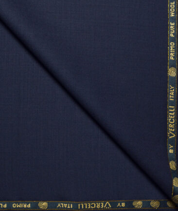 Vercelli Italy Super 140's Solids 100% Merino Wool Suiting Fabric (Dark Royal Blue)