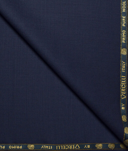 Vercelli Italy Super 140's Solids 100% Merino Wool Suiting Fabric (Dark Royal Blue)