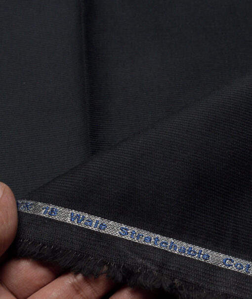 Arvind Tresca  Corduroy Cotton 18 Wales Stretchable Suiting Fabric (Dark Grey)