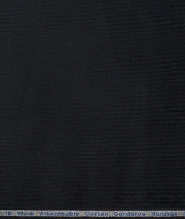 Arvind Tresca  Corduroy Cotton 18 Wales Stretchable Suiting Fabric (Dark Grey)
