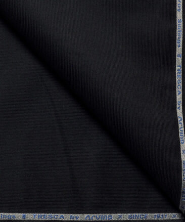 Arvind Tresca  Corduroy Cotton 18 Wales Stretchable Suiting Fabric (Dark Grey)
