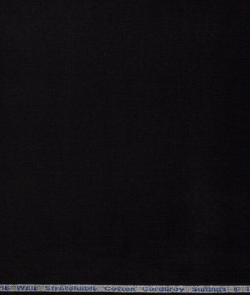 Arvind Tresca  Corduroy Cotton 18 Wales Stretchable Suiting Fabric (Black)