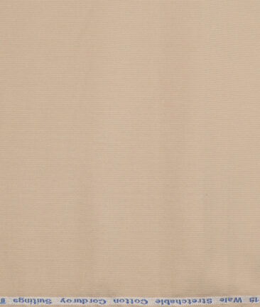 Arvind Tresca  Corduroy Cotton 18 Wales Stretchable Suiting Fabric (Cream)