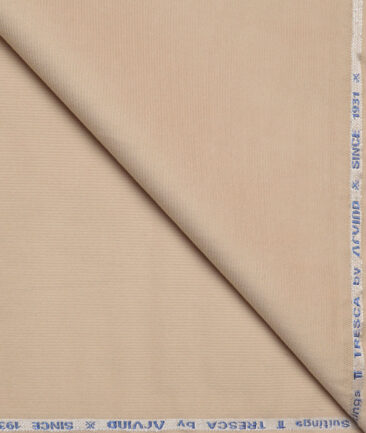 Arvind Tresca  Corduroy Cotton 18 Wales Stretchable Suiting Fabric (Cream)