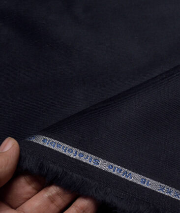 Arvind Tresca  Corduroy Cotton 18 Wales Stretchable Suiting Fabric (Dark Blue)