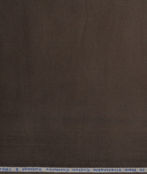 Arvind Tresca  Corduroy Cotton 26 Wales Stretchable Suiting Fabric (Dark Green)