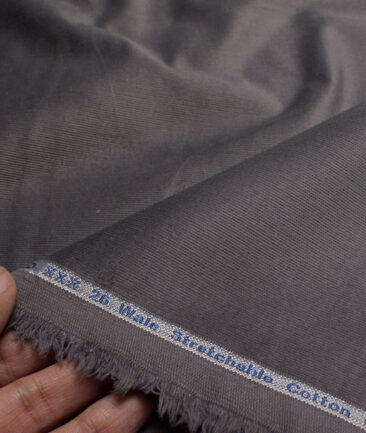 Arvind Tresca  Corduroy Cotton 26 Wales Stretchable Suiting Fabric (Grey)