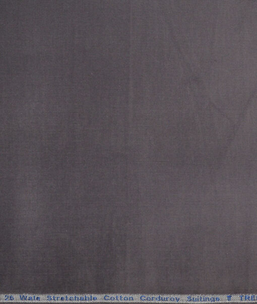 Arvind Tresca  Corduroy Cotton 26 Wales Stretchable Suiting Fabric (Grey)