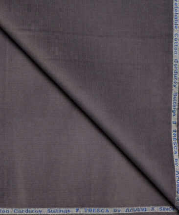Arvind Tresca  Corduroy Cotton 26 Wales Stretchable Suiting Fabric (Grey)