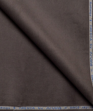 Arvind Tresca  Corduroy Cotton 18 Wales Stretchable Suiting Fabric (Light Grey)