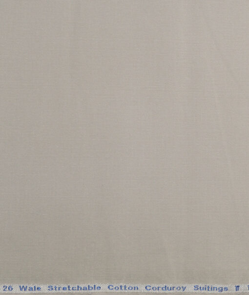 Arvind Tresca  Corduroy Cotton 26 Wales Stretchable Suiting Fabric (Light Pistachios Grey)