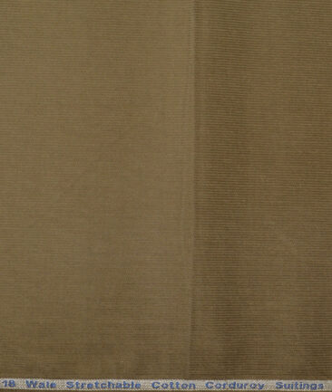 Arvind Tresca  Corduroy Cotton 18 Wales Stretchable Suiting Fabric (Muesli Green)