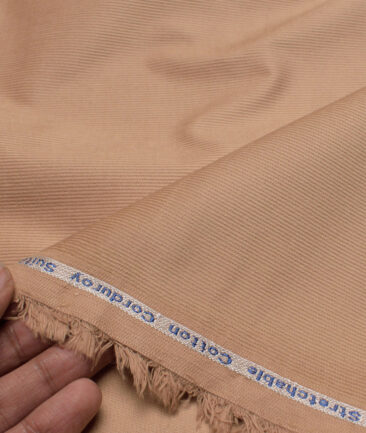 Arvind Tresca  Corduroy Cotton 18 Wales Stretchable Suiting Fabric (Sand Beige)