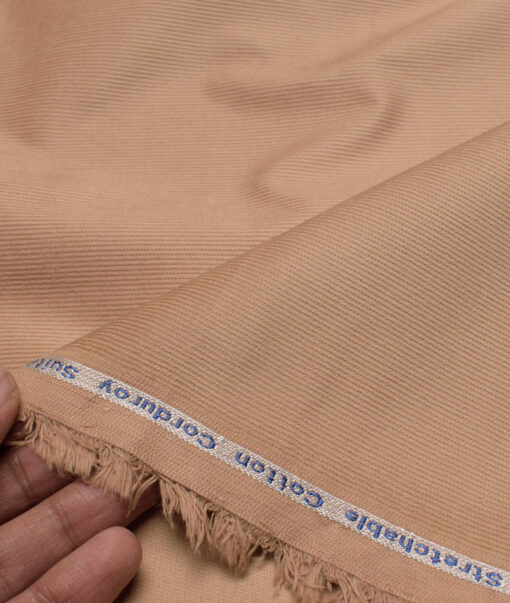 Arvind Tresca  Corduroy Cotton 18 Wales Stretchable Suiting Fabric (Sand Beige)