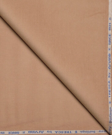 Arvind Tresca  Corduroy Cotton 18 Wales Stretchable Suiting Fabric (Sand Beige)