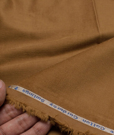 Arvind Tresca  Corduroy Cotton 18 Wales Stretchable Suiting Fabric (Tiger Orange)