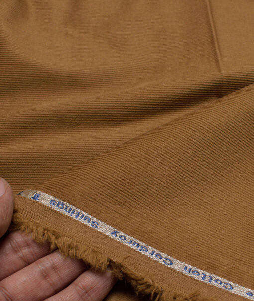 Arvind Tresca  Corduroy Cotton 18 Wales Stretchable Suiting Fabric (Tiger Orange)