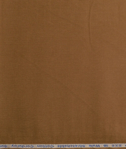 Arvind Tresca  Corduroy Cotton 18 Wales Stretchable Suiting Fabric (Tiger Orange)
