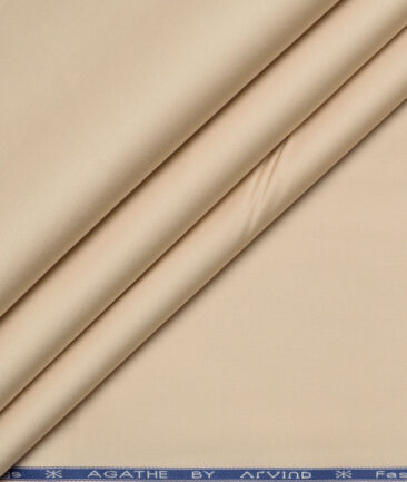 Arvind  Solids Premium Cotton Stretchable Trouser or Chinos Fabric (Cream)