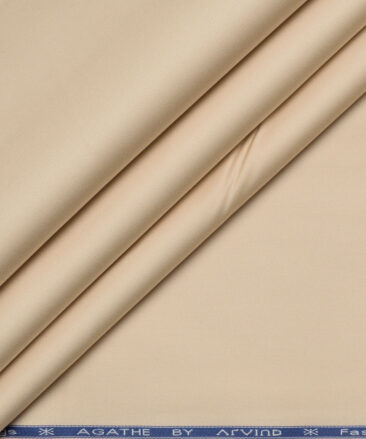 Arvind  Solids Premium Cotton Stretchable Trouser or Chinos Fabric (Cream)