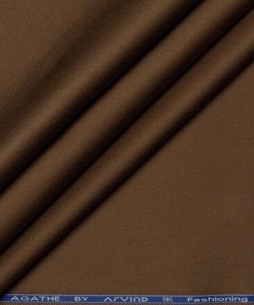 Arvind  Solids Premium Cotton Stretchable Trouser or Chinos Fabric (Dark Coffee Brown)