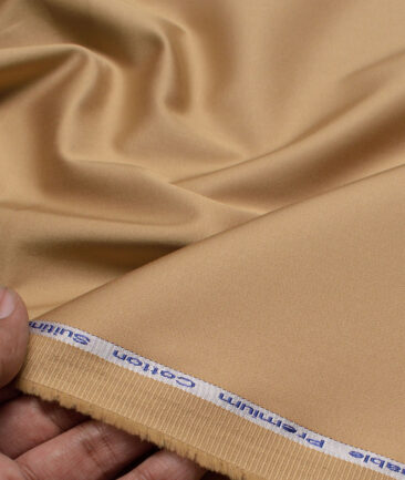 Arvind  Solids Premium Cotton Stretchable Trouser or Chinos Fabric (Fawn Beige)