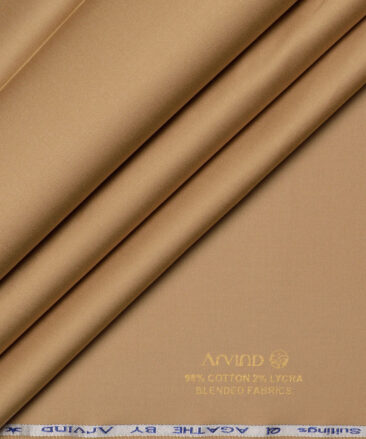 Arvind  Solids Premium Cotton Stretchable Trouser or Chinos Fabric (Fawn Beige)