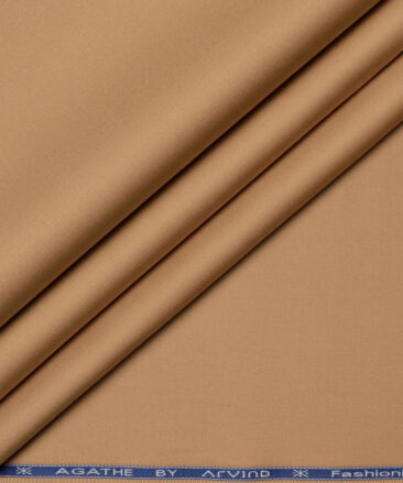 Arvind  Solids Premium Cotton Stretchable Trouser or Chinos Fabric (Sand Brown)