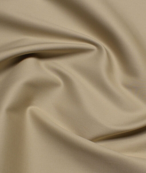 Arvind Tresca  Solids Wrinkle Resistant Premium Cotton Stretchable Trouser or Chinos Fabric (Beige)