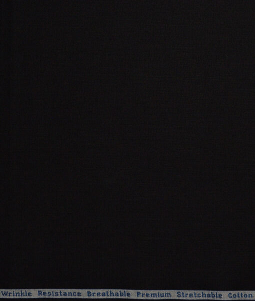 Arvind Tresca  Solids Wrinkle Resistant Premium Cotton Stretchable Trouser or Chinos Fabric (Black)