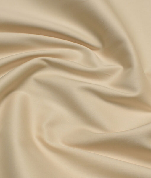 Arvind Tresca  Solids Wrinkle Resistant Premium Cotton Stretchable Trouser or Chinos Fabric (Cream)