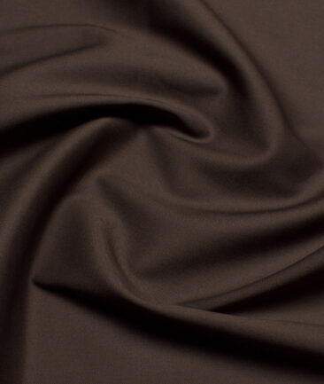 Arvind Tresca  Solids Wrinkle Resistant Premium Cotton Stretchable Trouser or Chinos Fabric (Dark Brown)
