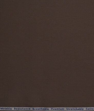 Arvind Tresca  Solids Wrinkle Resistant Premium Cotton Stretchable Trouser or Chinos Fabric (Dark Brown)