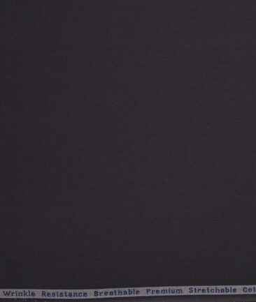 Arvind Tresca  Solids Wrinkle Resistant Premium Cotton Stretchable Trouser or Chinos Fabric (Dark Grey)