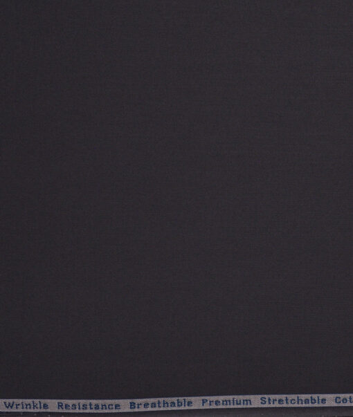 Arvind Tresca  Solids Wrinkle Resistant Premium Cotton Stretchable Trouser or Chinos Fabric (Dark Grey)