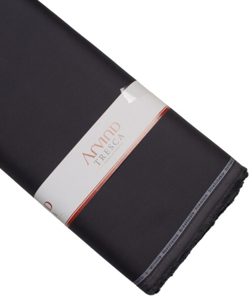Arvind Tresca  Solids Wrinkle Resistant Premium Cotton Stretchable Trouser or Chinos Fabric (Dark Grey)