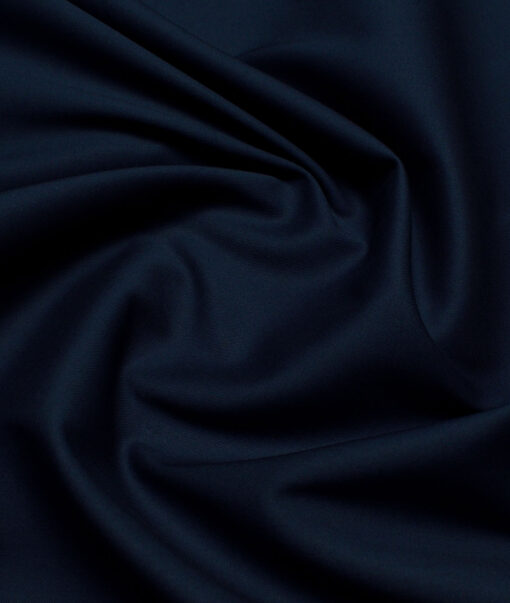 Arvind Tresca  Solids Wrinkle Resistant Premium Cotton Stretchable Trouser or Chinos Fabric (Dark Royal Blue)