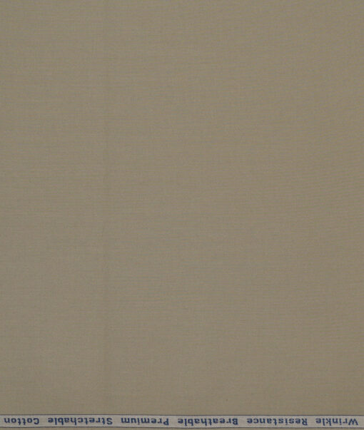 Arvind Tresca  Solids Wrinkle Resistant Premium Cotton Stretchable Trouser or Chinos Fabric (Light Grey)