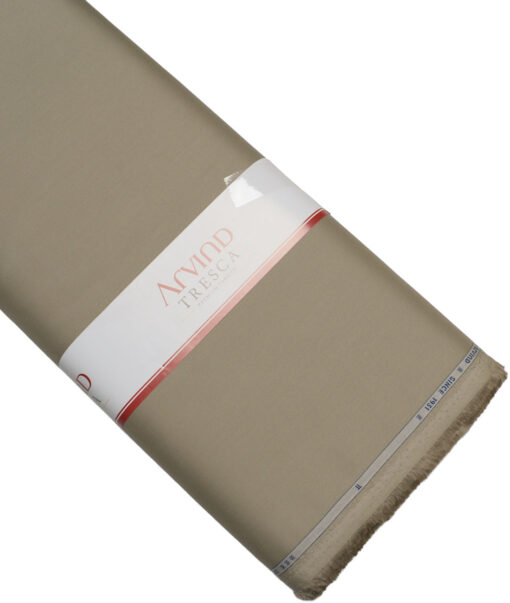 Arvind Tresca  Solids Wrinkle Resistant Premium Cotton Stretchable Trouser or Chinos Fabric (Light Grey)