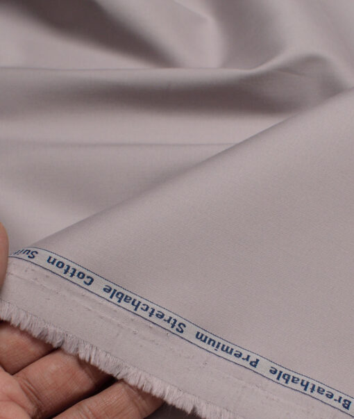 Arvind Tresca  Solids Wrinkle Resistant Premium Cotton Stretchable Trouser or Chinos Fabric (Light Purple)