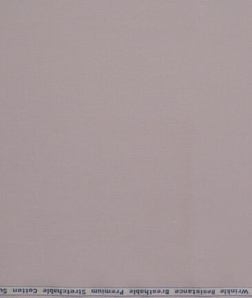 Arvind Tresca  Solids Wrinkle Resistant Premium Cotton Stretchable Trouser or Chinos Fabric (Light Purple)