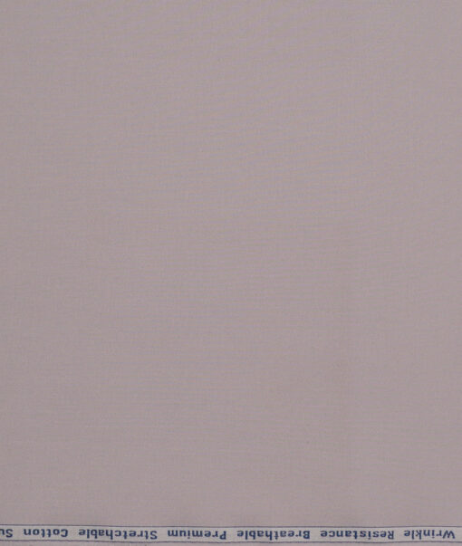 Arvind Tresca  Solids Wrinkle Resistant Premium Cotton Stretchable Trouser or Chinos Fabric (Light Purple)